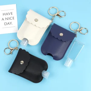 30ML Hand Sanitizer Case Perfume Leather Case Portable Hydroalcoholic Gel Bottle Lace Keychain Holder