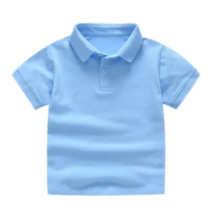 Solid Color Boys Girls Summer T-shirts Quality Cotton Uniform Polo Kids Tops Tees Fashion Children’s Clothes