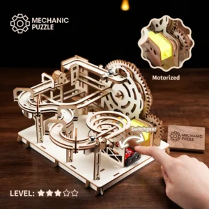 wooden 3d puzzle DIY Building blocks Kit Montessori Educational Toys Best marble run board games for adults giftly For Kids