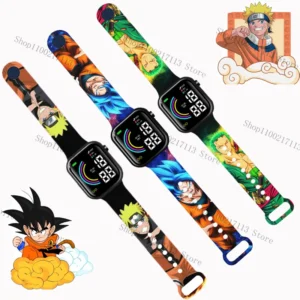 New Dragon Ball Goku Luffy Naruto children’s watch anime print LED digital sport electronic watch for boys girls birthday gifts