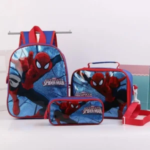 New Spider-Man School Bag Disney Frozen Elsa Princess Backpack 3pcs/set Kindergarten Cartoon Bag Toddler Kids Boys School Bags