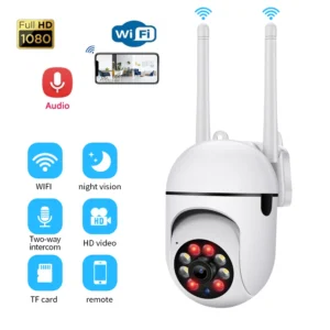 2.4G WiFi IP Camera Wireless Motion Detection Camera Audio PTZ CCTV Surveillance Camera Outdoor 4X Digital Zoom Night Vision