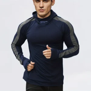 Autumn New Running Sports Fitness Clothing Tight Sports Jogging Compression Men’s Hoodie Outdoor Leisure Pullover Men’s Clothing