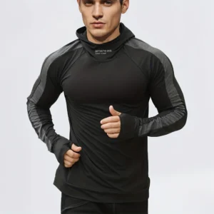 Autumn New Running Sports Fitness Clothing Tight Sports Jogging Compression Men’s Hoodie Outdoor Leisure Pullover Men’s Clothing