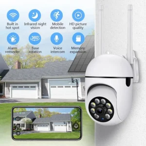 2.4G WiFi IP Camera Wireless Motion Detection Camera Audio PTZ CCTV Surveillance Camera Outdoor 4X Digital Zoom Night Vision