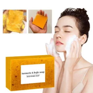 Handmade Turmeric Kojic Acid Soap Dark Spot Acne Removal Even Skin Tone Mositen Smooth Skin Deep Cleansing Soap Skin Care