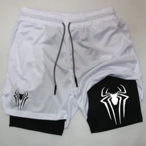 Men’s sports shorts, spider print compression shorts, informal, training, running, 2-in-1, Y2K order shipped directly