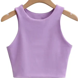 2023 Summer Fashion Women Sexy Slim Tops O-neck Sleeveless Double Nylon Ladies Good Quality Tank Tops 6 Colors