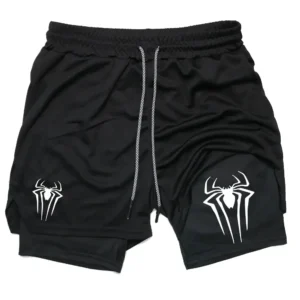 Men’s sports shorts, spider print compression shorts, informal, training, running, 2-in-1, Y2K order shipped directly